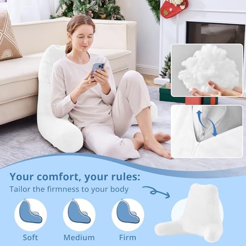 Sasttie Reading Pillow for Bed, Back Pillow for Sitting Up - Image 3
