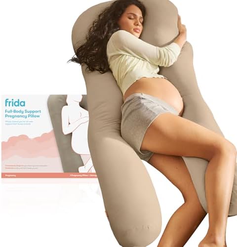 Frida Mom Full Body Support Cooling Pregnancy Pillow, Storage Bag by Frida