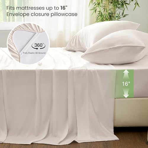 Love's cabin 4 Piece Full Size Sheet Set, 100% Rayon Derived from Bamboo - Image 4
