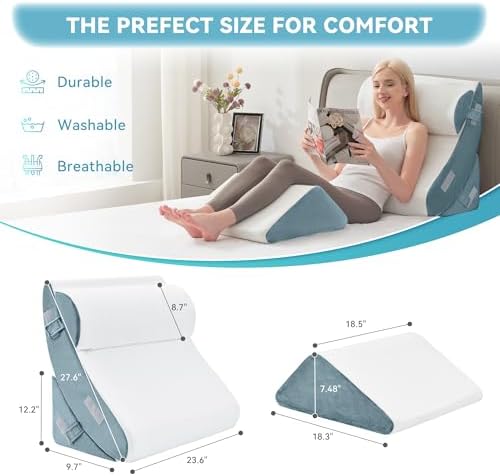 Kingfun 4PCS Orthopedic Bed Wedge Pillow Set - Image 5