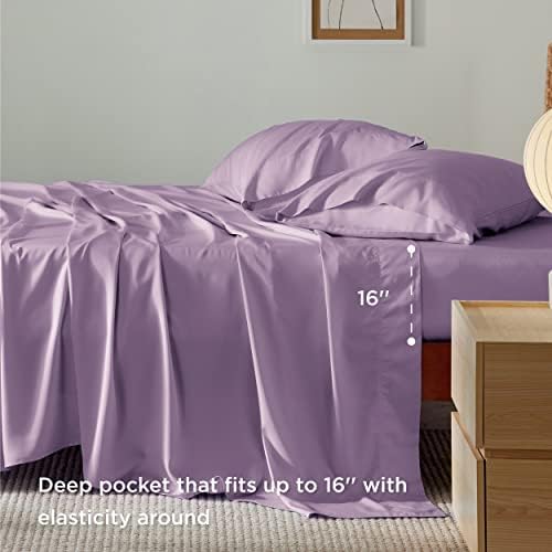 Bedsure PureWoven 100% Rayon Derived from Bamboo, Queen Sheets, 4 Pieces - Image 3
