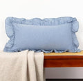 JoraLion Ruffled Lumbar Pillow Cover 14x24 Solid Light Blue by JoraLion