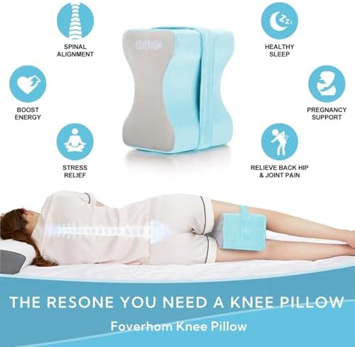 foverhom Memory Foam Knee Pillow Orthopedic Leg Support Blue - Image 5