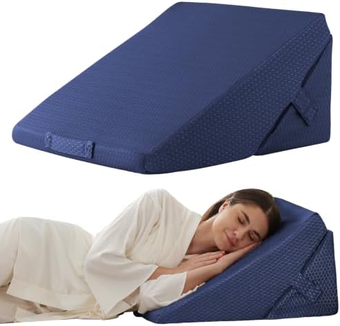 Bedluxe Wedge Pillow for Sleeping, Adjustable 9&12 Inch Foldable Bed Wedge by Bedluxe