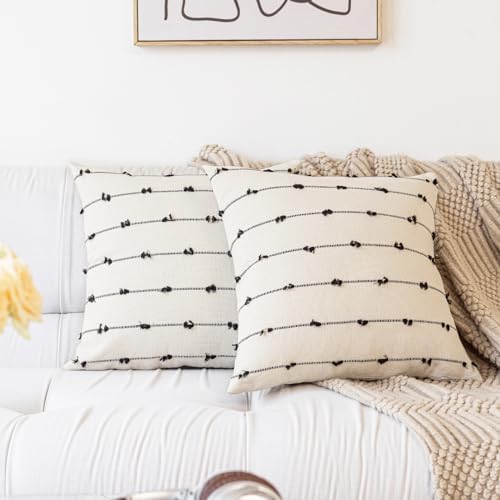 YEENAASY Boho Throw Pillow Covers 24x24 Set of 2 Farmhouse Pillow Cases - Image 6
