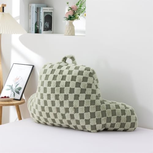 Aimuan Reading Pillow Checkered Bed Rest Wedge Backrest Checkerboard Pillow - Image 2