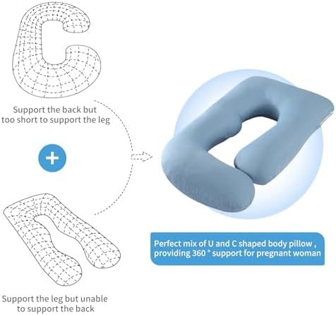 U Shaped Pregnancy Pillow for Sleeping, Maternity Body Pillow for Women - Image 4
