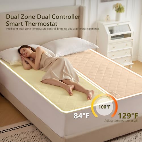 Heated Diamond Quilted Mattress Pad, King Size Dual Control, Soft Bed Warmer - Image 3