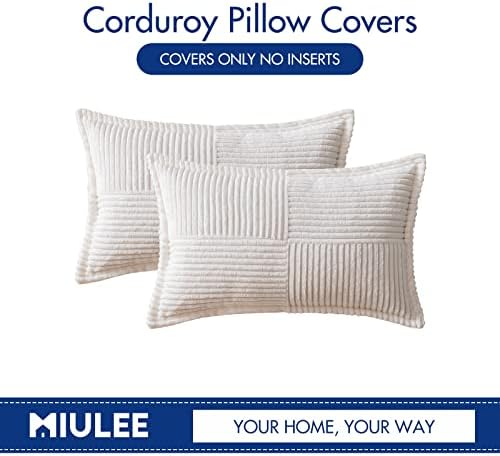 MIULEE Decorative Lumbar Throw Pillow Covers 12x20 Inch White 2 Pack - Image 6