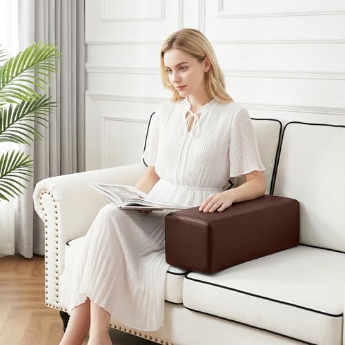 2 Pack Couch Arm Rest Pillow, High Density Foam Armrest Cushion, Removable & - Image 3