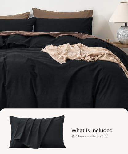 JELLYMONI 100% Washed Cotton Pillowcases, Envelope Closure 2-Pack - Image 7