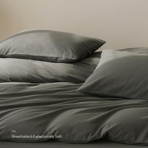 JELLYMONI 100% Washed Cotton Pillowcases, Envelope Closure 2-Pack - Image 3