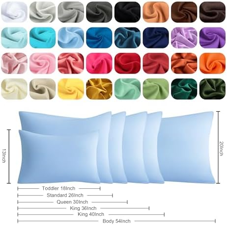 Queen Pillow Cases, 2 Pack, 20x30 in, Microfiber, Sky Blue - Image 6