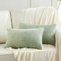 Fancy Homi 2 Packs Sage Green Lumbar Decorative Throw Pillow Covers 14x22 Inch by Fancy+Homi