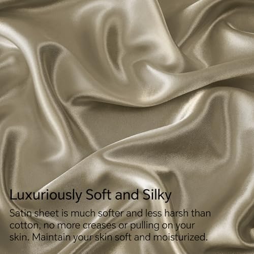 BEDELITE Satin Sheets King Size Bed Set, 4 Pieces - Image 3