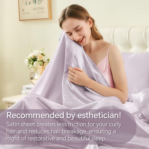 BEDELITE Satin Sheets Twin Size Bed Set, 3 Pieces - Image 4