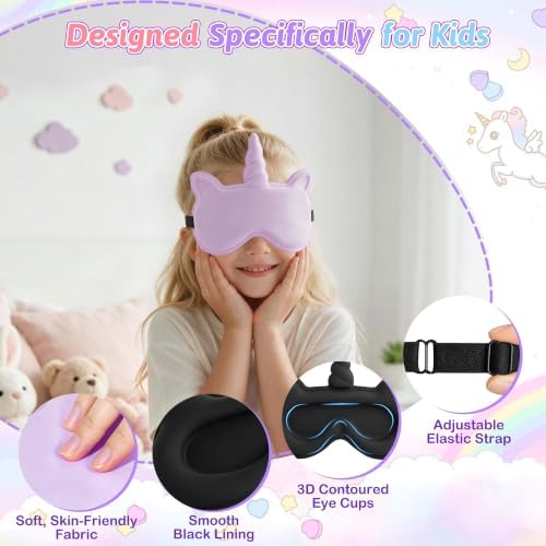 Kids Sleep Mask, Contoured 3D Sleeping Eye Mask - Image 2