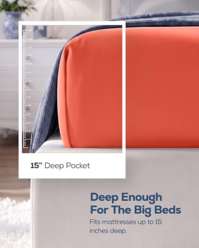 King Fitted Sheet, Ultra Soft Fits Up to 15 Inch Deep Pocket - Image 2
