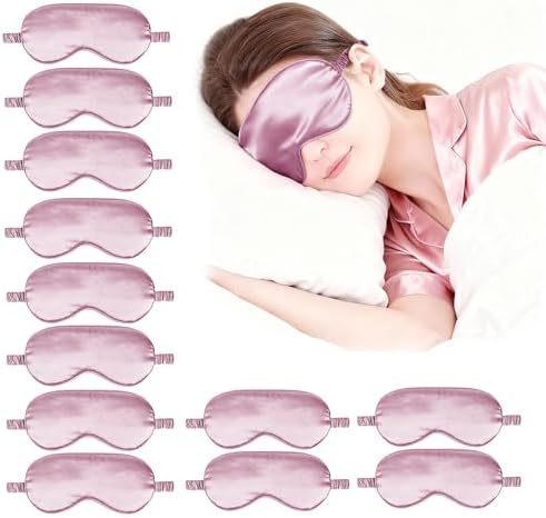 12PACK Silky Sleep Masks Satin Eye Mask Silk Eyes Cover by WJingYiJia