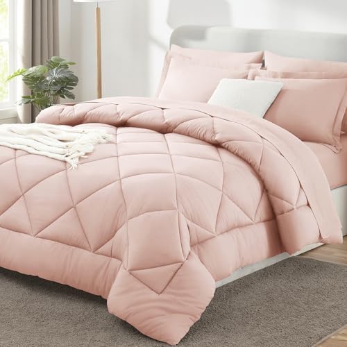 CozyLux Full Comforter Set 82"x86" Blush Pink by CozyLux