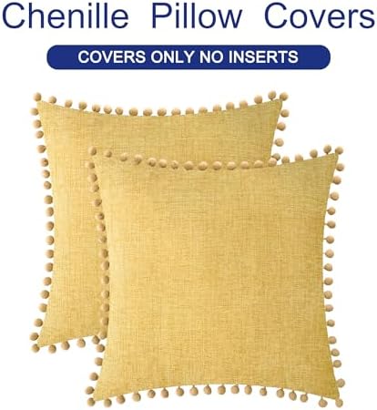 CaliTime Decorative Couch Throw Pillow Covers 16 X 16 Inches Gold - Image 6