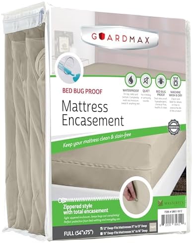 Guardmax Full Mattress Protector Zippered, Bed Bug Mattress Cover by Guardmax