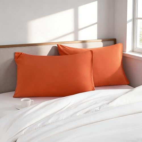King Pillow Cases, 2 Pack, 20x36 in, Microfiber, Burnt Yellow - Image 2