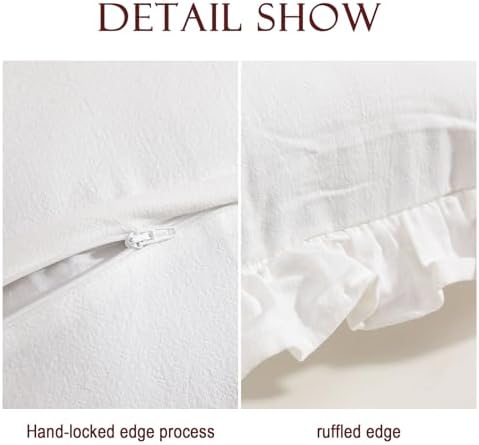 patdrea Vintage White Linen Throw Pillow Covers - Image 5