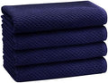COTTON CRAFT Euro Spa Waffle Weave Bath Towels - Set of 4 Navy Towels by COTTONCRAFT