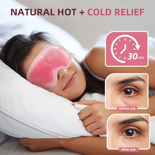 2 Pack Cooling Eye Mask for Puffy Eyes, Reusable Gel Cold Compress Pack for - Image 4