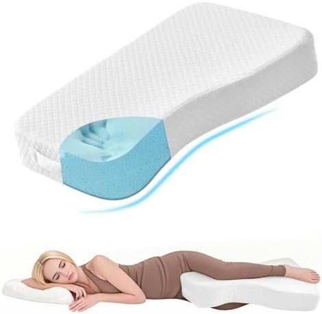 Knee Pillow for Side Sleepers, 100% Memory Foam Filling Leg Pillow for Side by MINUPWELLHome