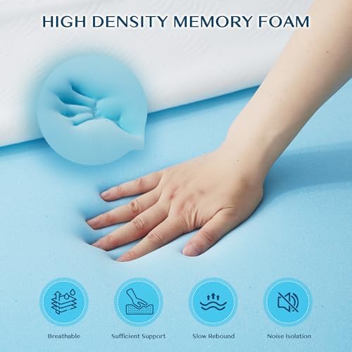 MASVIS 3 Inch Memory Foam Mattress Topper Twin Size, Ventilated Gel Mattress - Image 4