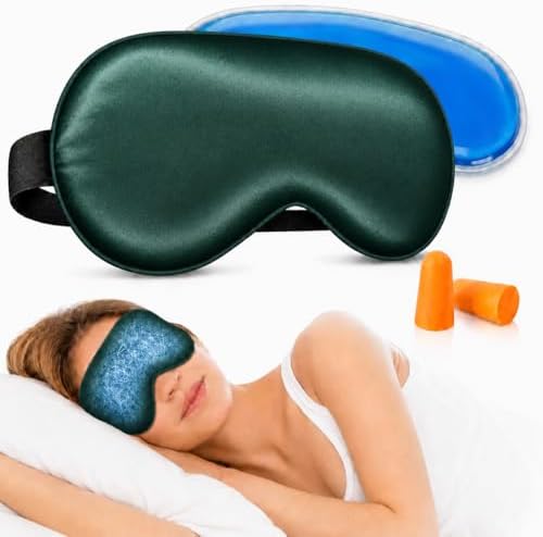 Cooling Sleep Mask with Mulberry Silk Surface & Removable Gel Pack by Unknown