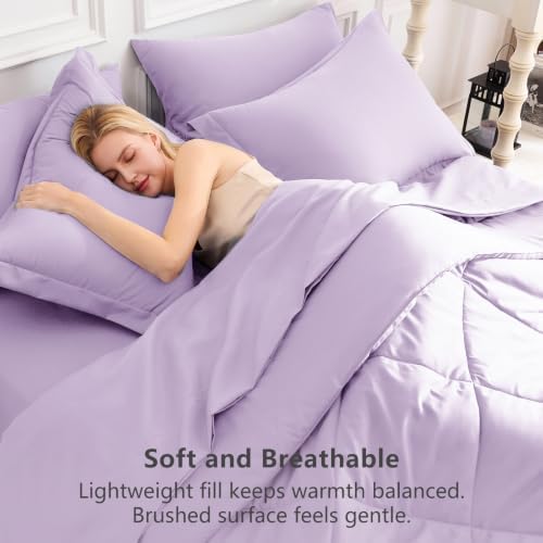 CozyLux King Comforter Set 102"x90" Light Purple - Image 4