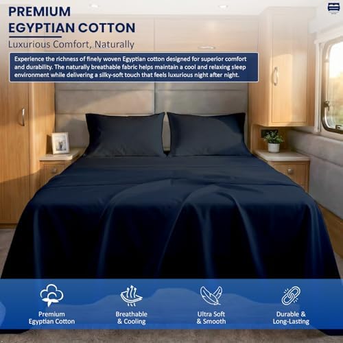 Cottingon 4 Piece Twin Sheets Fits 16" Deep, Egyptian Cotton - Image 2