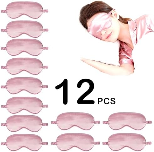 12PACK Silky Sleep Masks Satin Eye Mask Silk Eyes Cover - Image 2