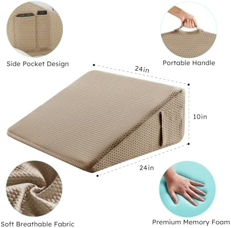 Bedluxe Wedge Pillow, 10 inch Bed Wedge Pillow - Image 5