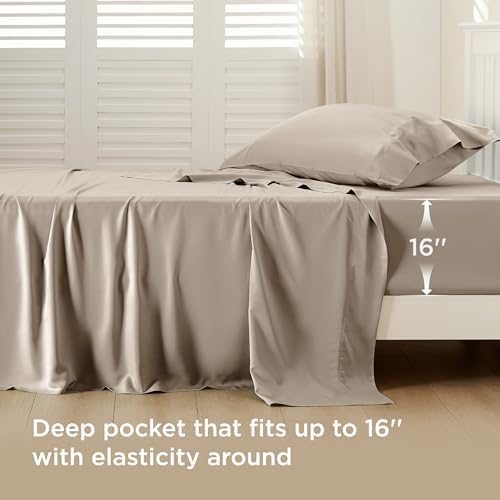 Bedsure PureWoven 100% Rayon Derived from Bamboo, Twin XL Sheets, 3 Pieces - Image 3