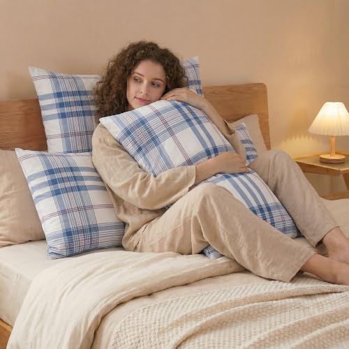 Merryword 100% Cotton Body Pillow Cover, 20 x 54, Washed Cotton Dusty Blue - Image 5