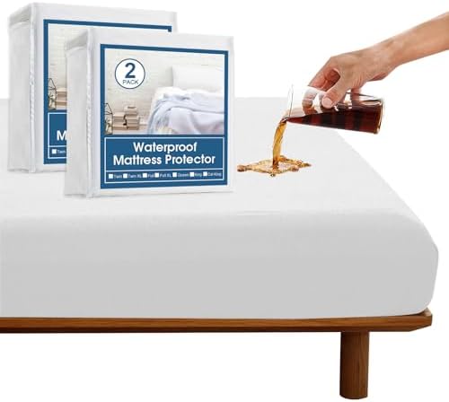 2 Pack Twin Mattress Protector Waterproof Mattress Pad Cover by SpringspiritBedding