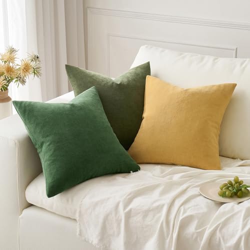 MIULEE Moss Green Chenille Couch Throw Pillow Covers - Image 4