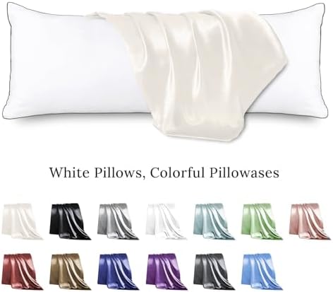 HUXMEYSON Body Pillow with Satin Pillowcase, Body Pillow - Image 2