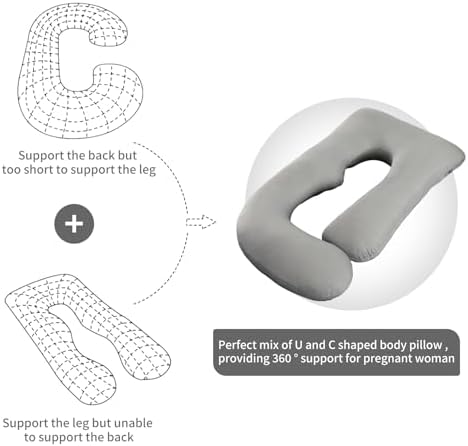 U Shaped Pregnancy Pillow for Sleeping, Maternity Body Pillow for Women - Image 6