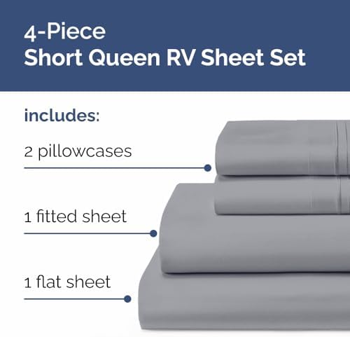 Short Queen Size 4 Piece Bed Sheet Set - Image 2