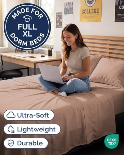 Full XL Sheets - 4 Piece Full XL Sheet Set - Breathable & Cooling - Mauve - Image 2