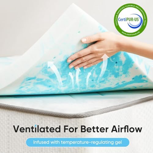 NEWBULIG 3 Inch Full Cooling Gel Memory Foam Mattress Topper - Image 2