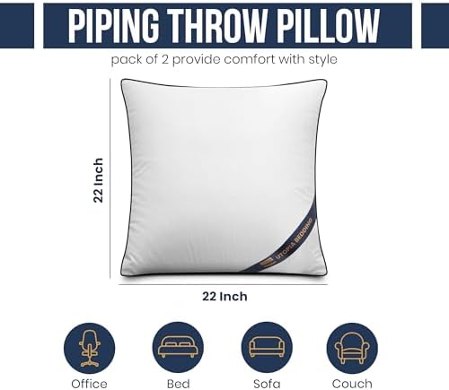 Utopia Bedding 22x22 Throw Pillow Inserts, Decorative Pillows - Image 2
