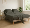 4 Piece Flex Head King Sheet Set 34" Top, 100% Egyptian Cotton, Dark Grey by COTTINGON