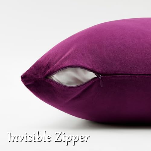 GIGIZAZA Velvet Pillow Covers 16x16 Decorative Pillows Pack of 2 Purple - Image 4