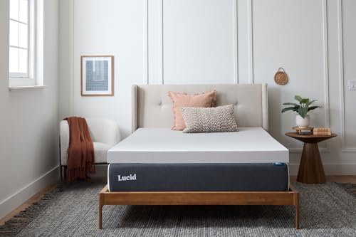 Lucid® 4" Bamboo Charcoal Memory Foam Topper – Extra Thick – Cal King by Lucid